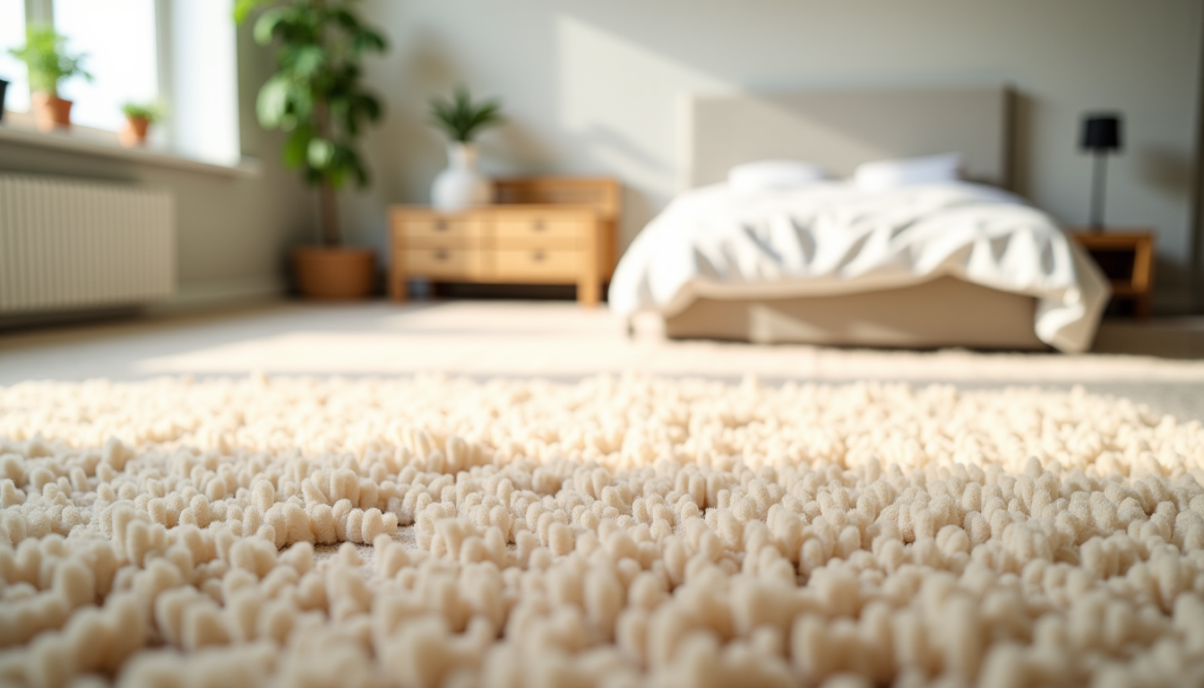 Illustration : pensez également à la hauteur des poils : — tapis choisir pour une chambre ?