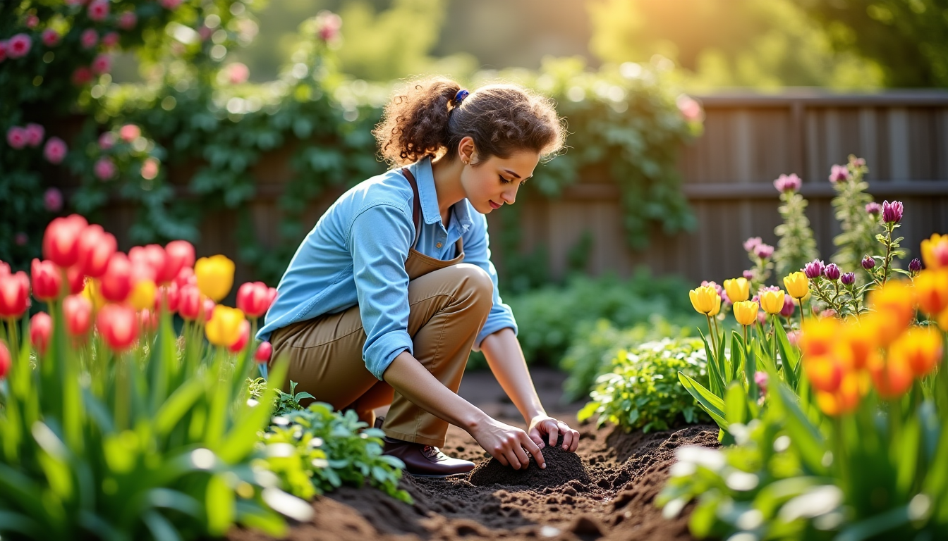 techniques simples pour un jardin toujours vert — surveillez l'humidité du sol avant d'arroser. un simple