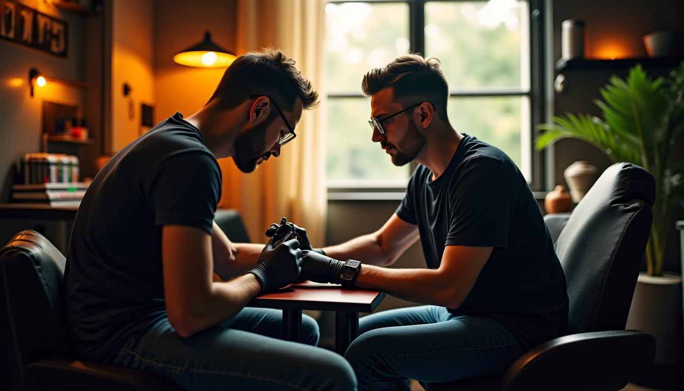 Illustration : transfert du motif, derniers préparatifs. jour du rendez-vous — 8 raisons d'opter pour un tatouage personnalisé