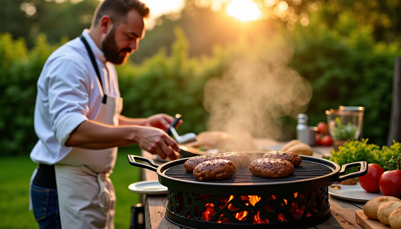 Illustration : le burger au brasero est une expérience en — 5 recettes incontournables à cuire au brasero pour impressionner vos invités