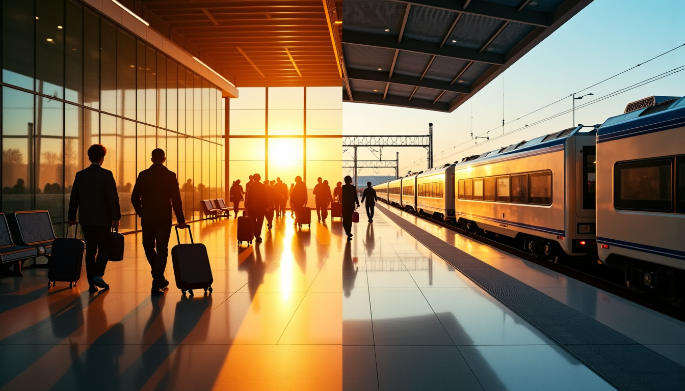 Illustration : bien que l'expérience à bord soit souvent plus — avion ou train : quel moyen de transport choisir pour vos voyages ?