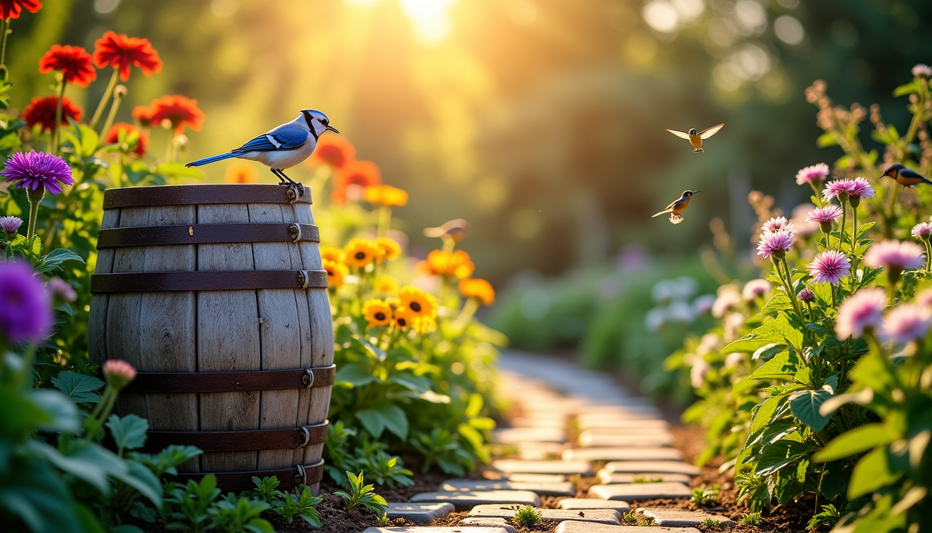 Illustration : une gestion responsable de l'eau est également une — attirer les oiseaux et pollinisateurs dans votre jardin ?