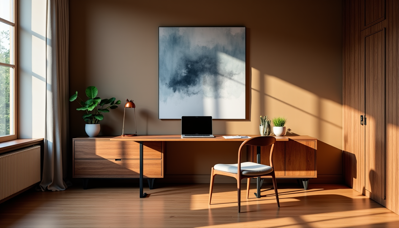 aménager un coin bureau : allier productivité et esthétique dans son salon — u un buffet. le sur-mesure permet une fusion