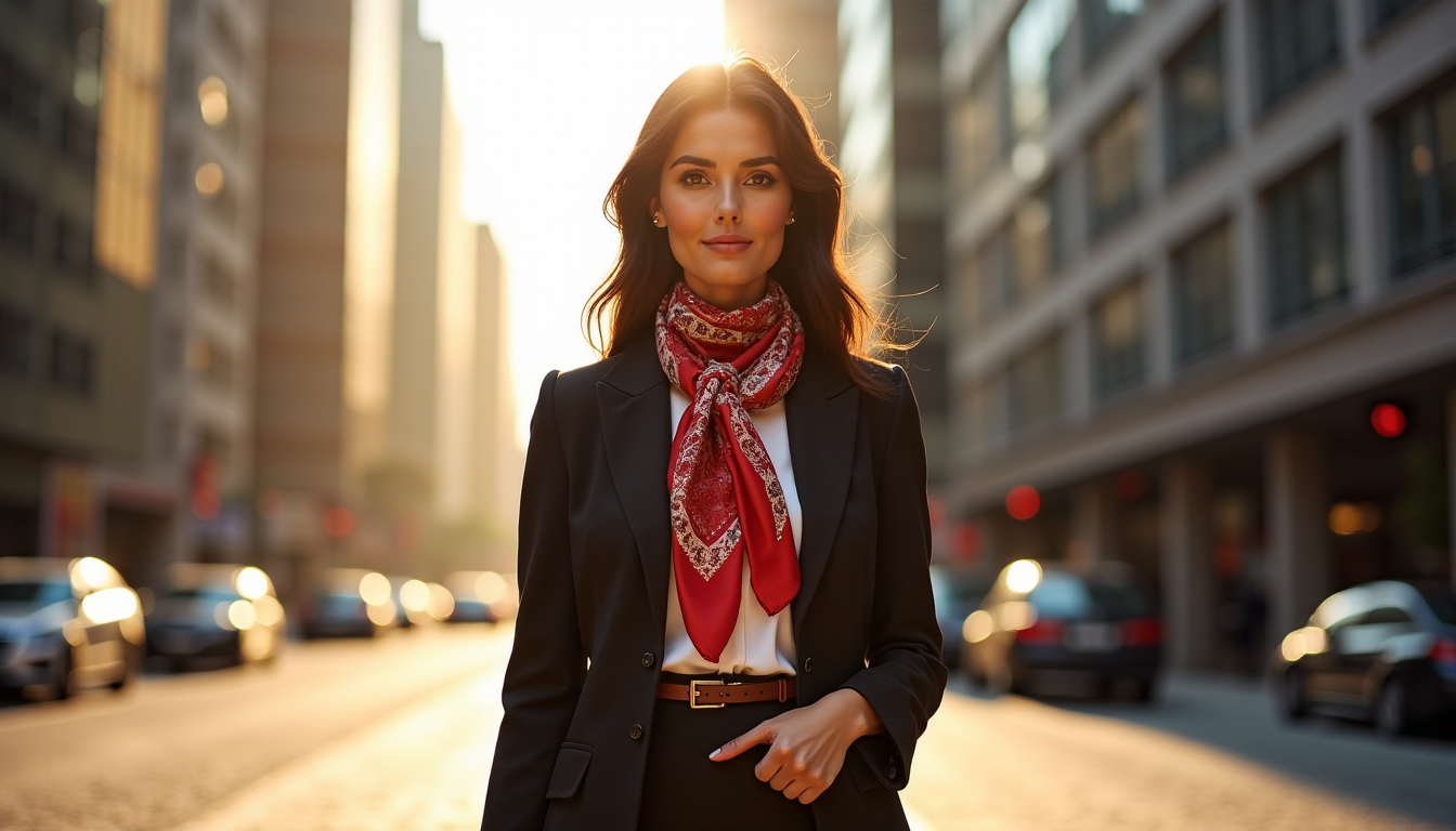 Illustration : un foulard en soie peut apporter une touche — mode et élégance : l'équilibre parfait entre style et confort
