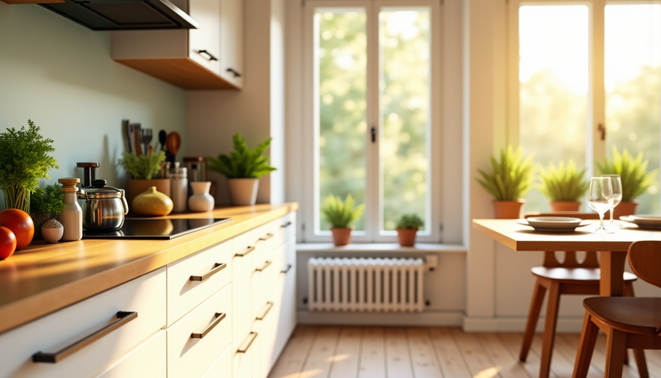 7 astuces pour sublimer votre cuisine maison — x articles rangés à l'arrière. une cuisine maison