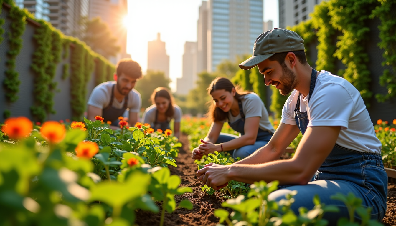 Illustration : le jardinage en ville contribue également à l'embellissement — le jardinage urbain séduit-il tant ?