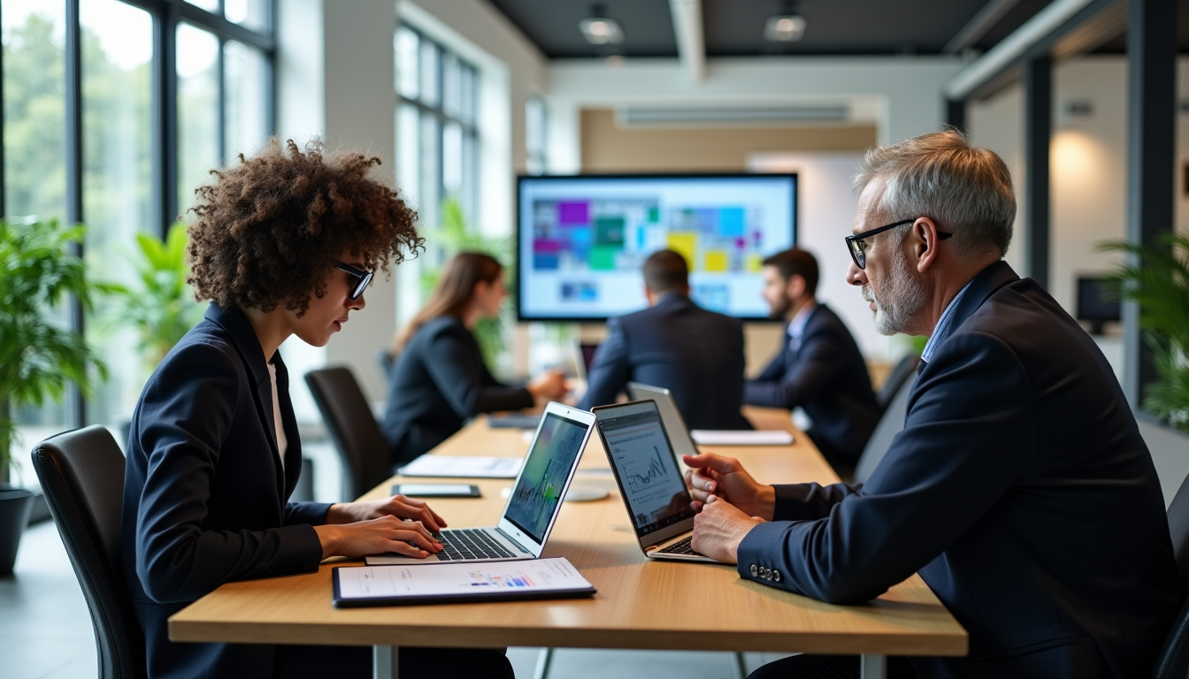 Illustration : ation améliorée : outils intégrés facilitant le travail — les innovations transforment-elles le monde des affaires ?