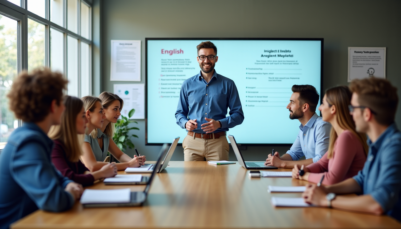 Illustration : ce de suivre une formation encadrée pour structurer — maîtriser l’anglais rapidement avec des cours spécialisés ?