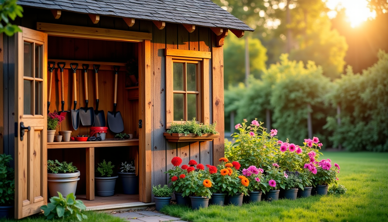 Illustration : te approche garde les outils à portée de — ranger ses outils de jardin ?