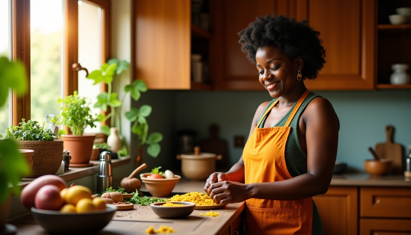 Illustration : bien que la préparation traditionnelle du foufou implique — préparer facilement des plats africains chez soi ?