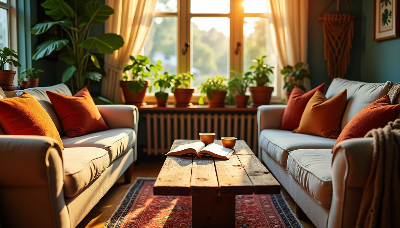 créer un salon bohème chic : les 5 éléments indispensables — le bois apporte une chaleur incomparable et une