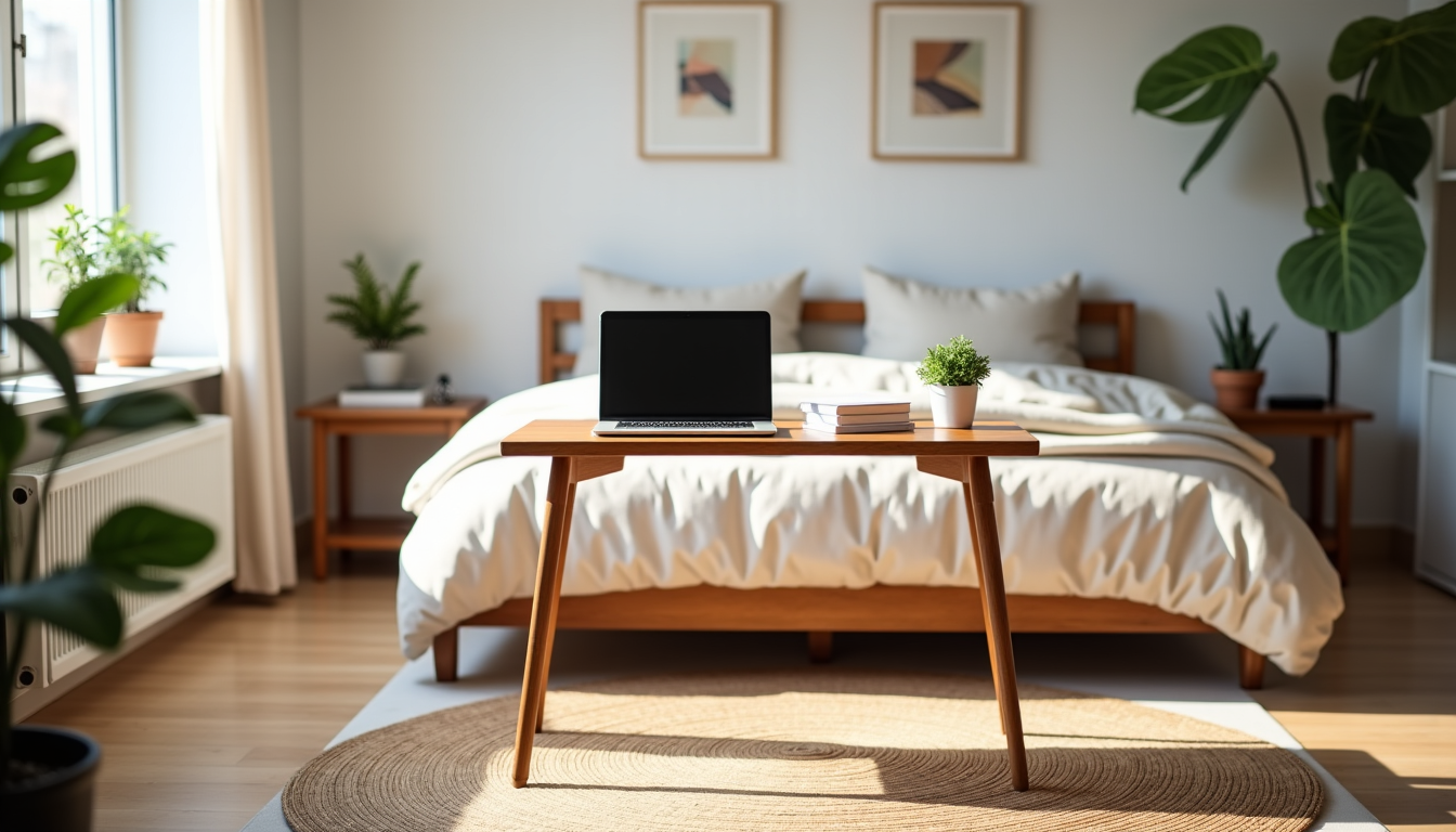Illustration : de même, l'utilisation de textures différentes peut marquer — réaménager sa chambre : comment créer un coin bureau sans perdre de m² ?