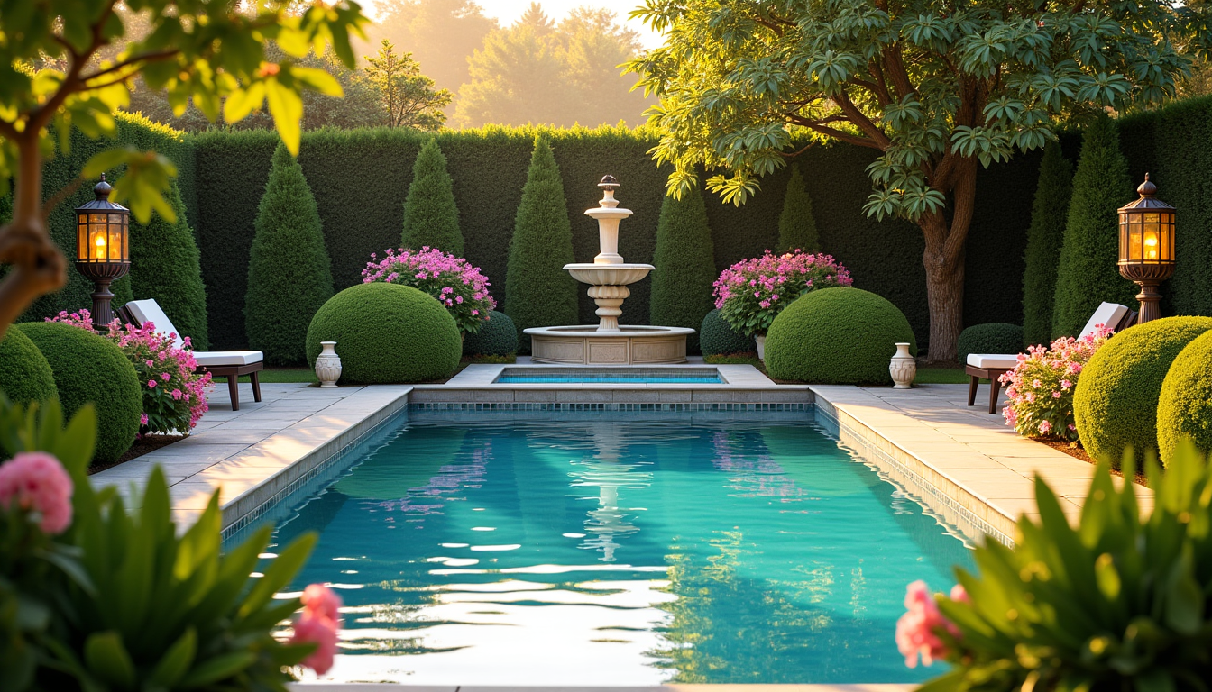 Illustration : les éléments décoratifs, quant à eux, personnalisent l'espace. — piscine et aménagement paysager : transformer son jardin en véritable oasis