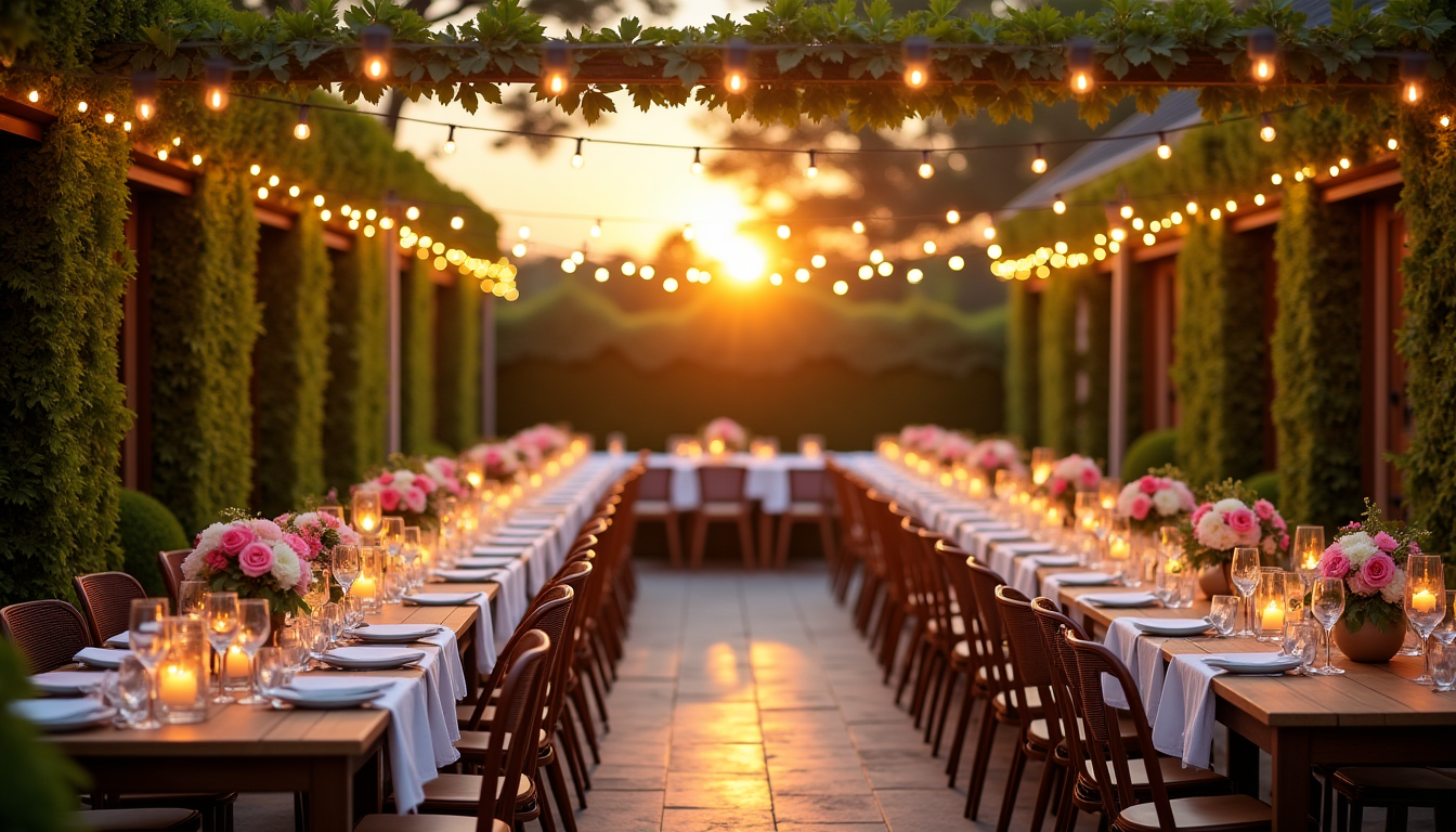 idées décoration pour un mariage réussi — les guirlandes lumineuses ne se limitent pas aux