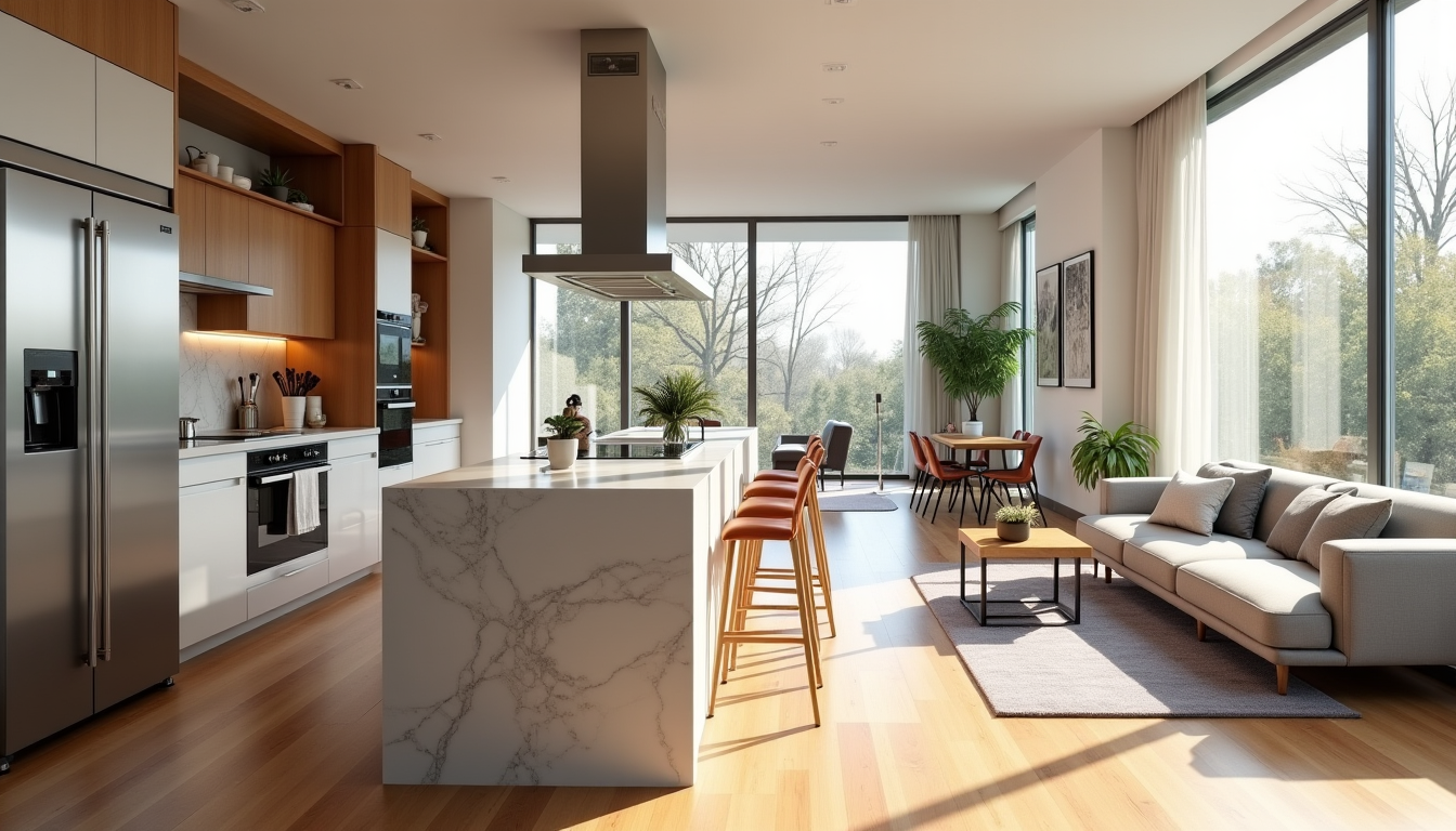 Illustration : l'ouverture de la cuisine sur le salon ou — l'équipement moderne transforme-t-il votre cuisine ?