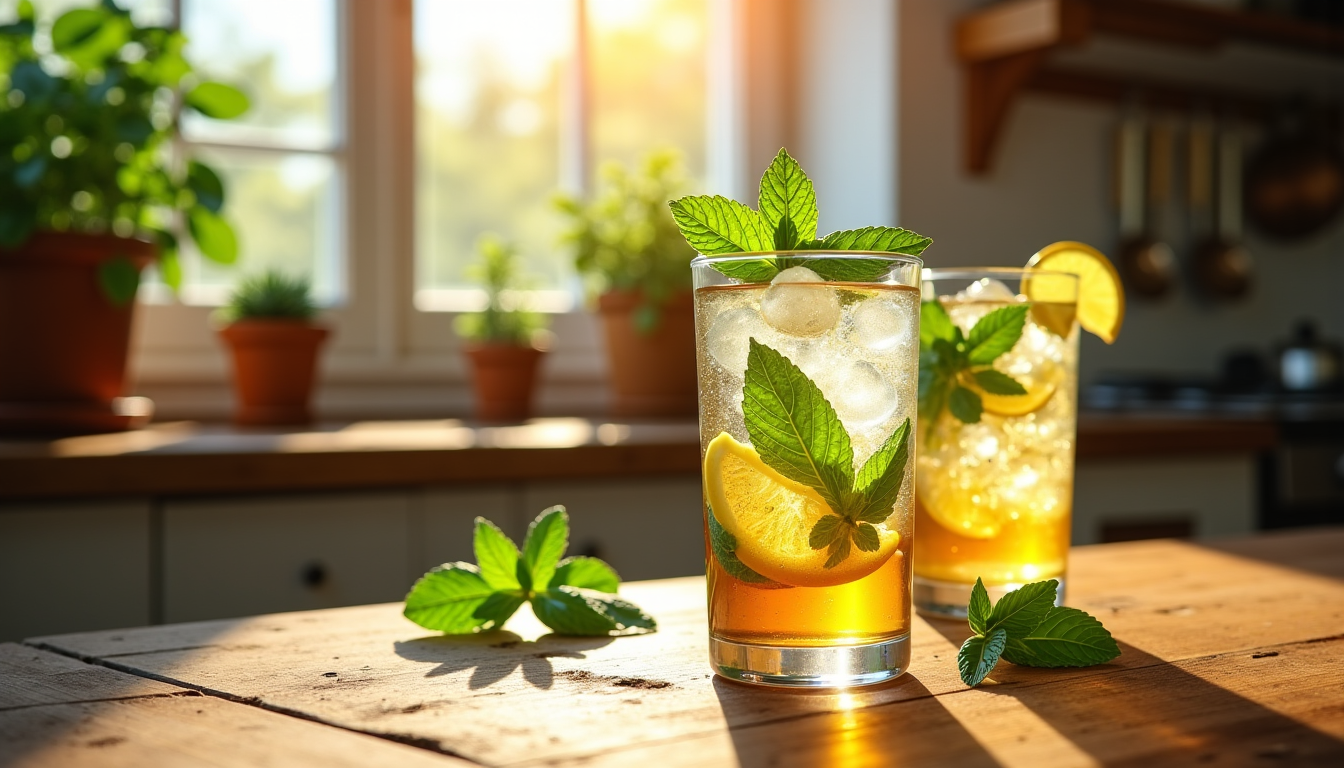 Illustration : n'hésitez pas à ajuster les quantités selon l'intensité — duel de saveurs : infusions maison contre boissons gazeuses