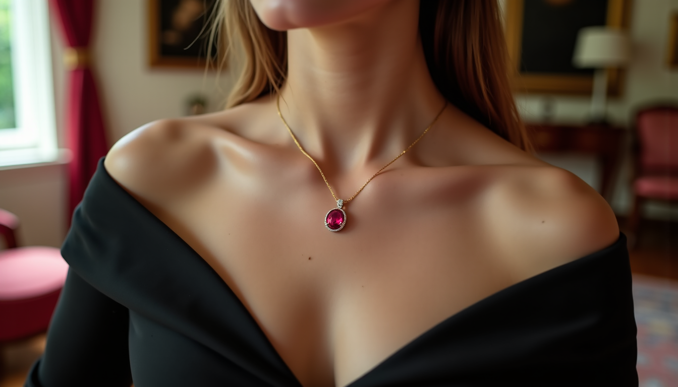 Illustration : sélectionner le pendentif parfait implique de considérer plusieurs — pendentif rubis : le guide pour sublimer votre décolleté avec élégance