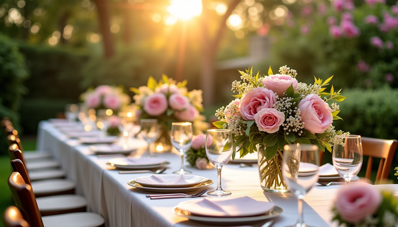 Illustration : pensez aux centres de table, aux bouquets de — secrets de décoration pour un mariage inoubliable