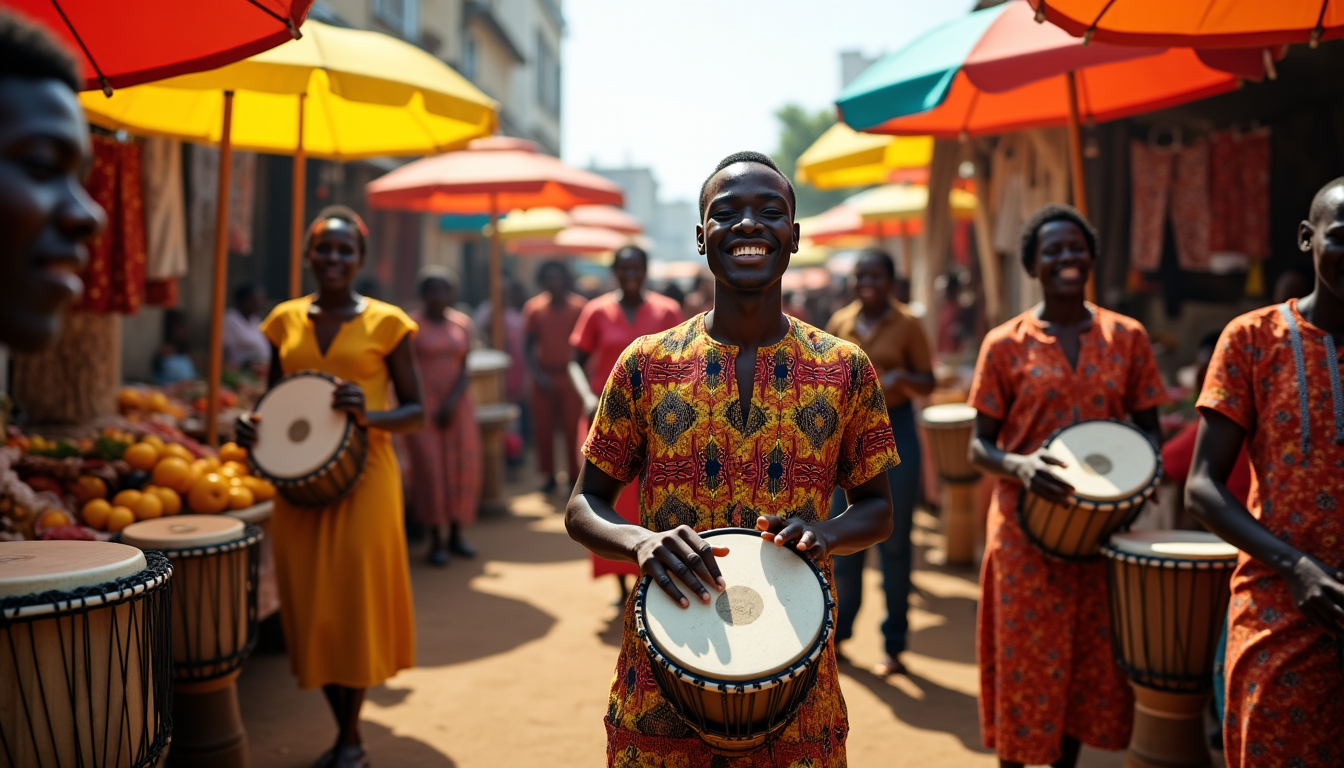 Illustration : iaux. appréciée par les mélomanes pour sa diversité — impact a la musique sur la culture africaine moderne ?