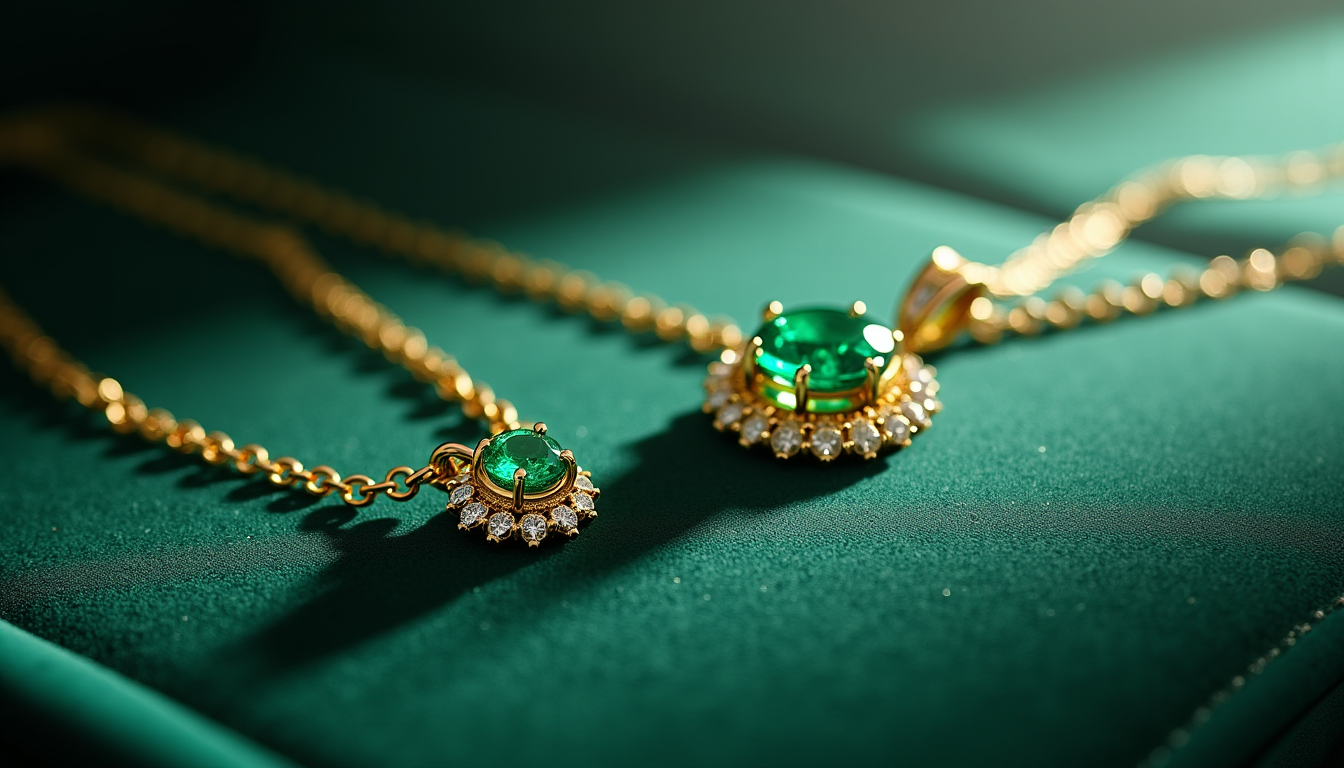 Illustration : au-delà des considérations techniques et esthétiques liées à — or jaune ou or blanc : quel métal choisir pour votre pendentif émeraude ?