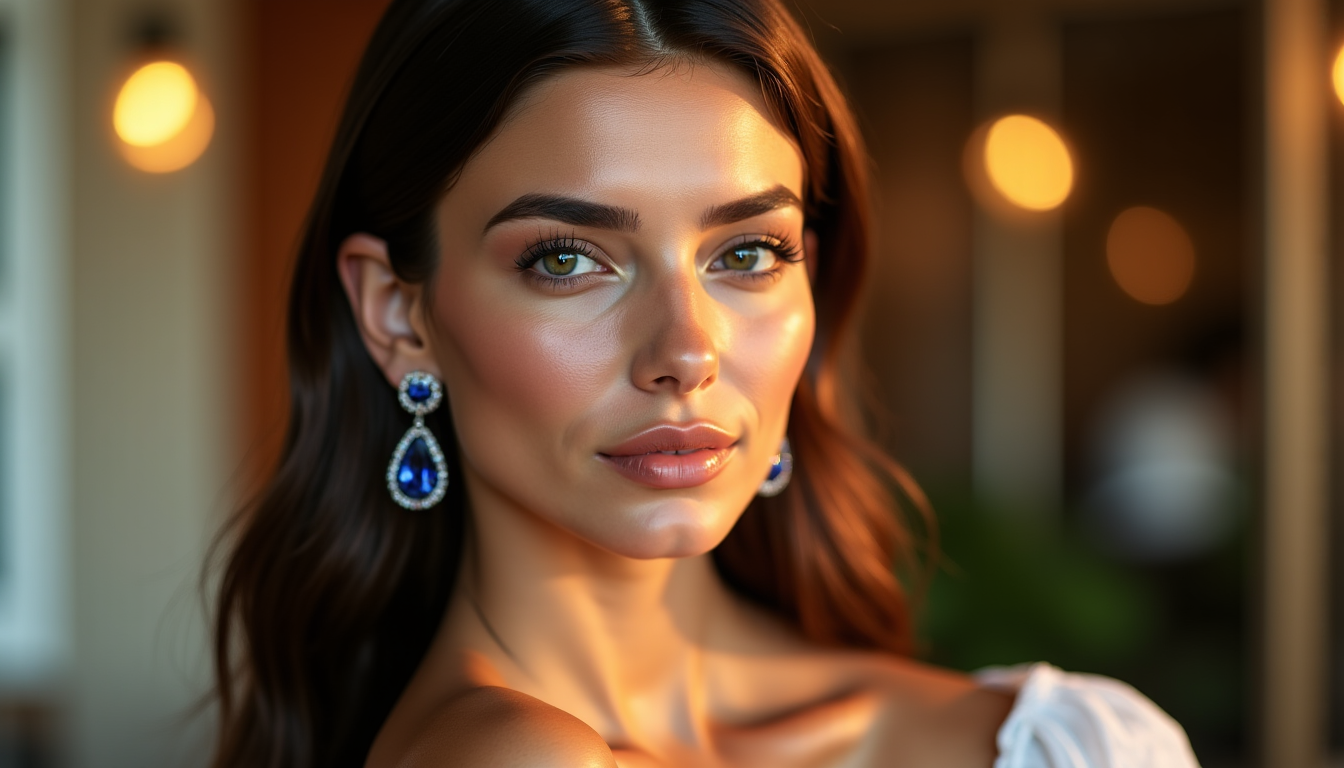 choisir ses boucles d'oreilles saphir selon la forme de son visage ? — es pendantes aidera aussi à casser la ligne