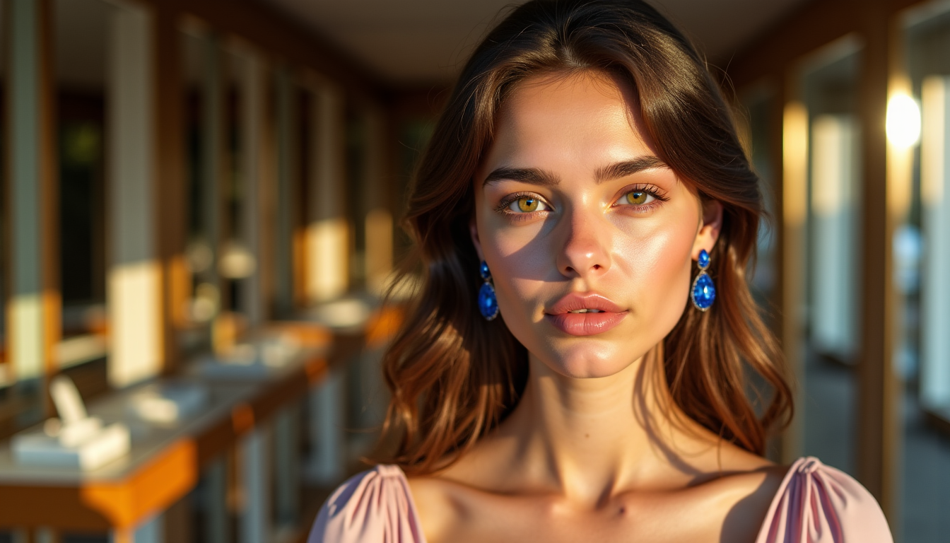 Illustration : si la forme du visage est un guide — choisir ses boucles d'oreilles saphir selon la forme de son visage ?