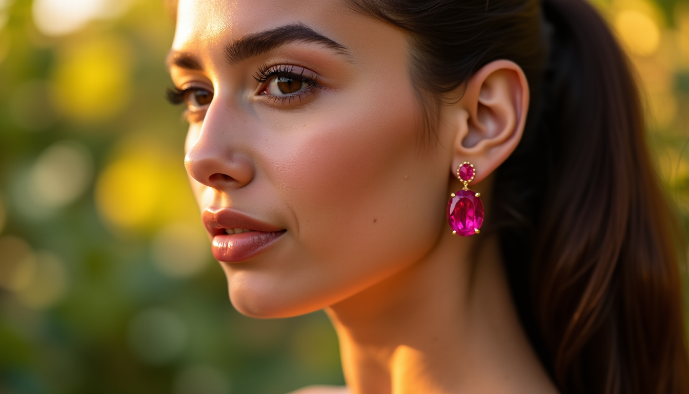 sublimer votre teint avec des boucles d'oreilles rubis en or : nos conseils — pour les personnes au teint chaud, des boucles