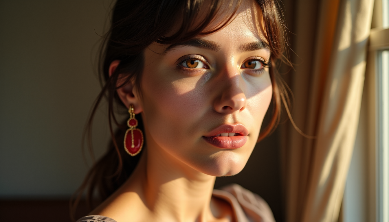 Illustration : considérez la forme de votre visage. des boucles — sublimer votre teint avec des boucles d'oreilles rubis en or : nos conseils