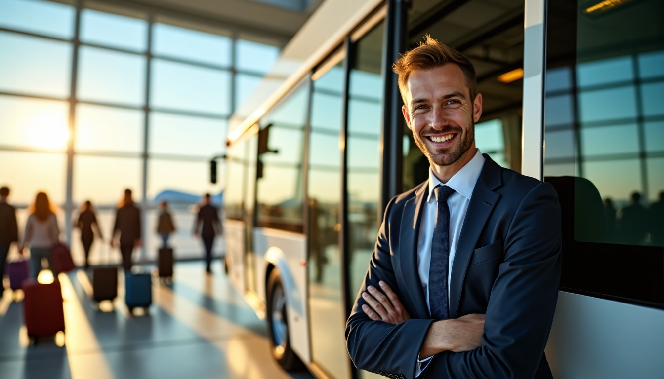 Illustration : la ponctualité est une promesse tenue par les — transfert aéroport et gare : simplifiez vos déplacements en minibus avec chauffeur