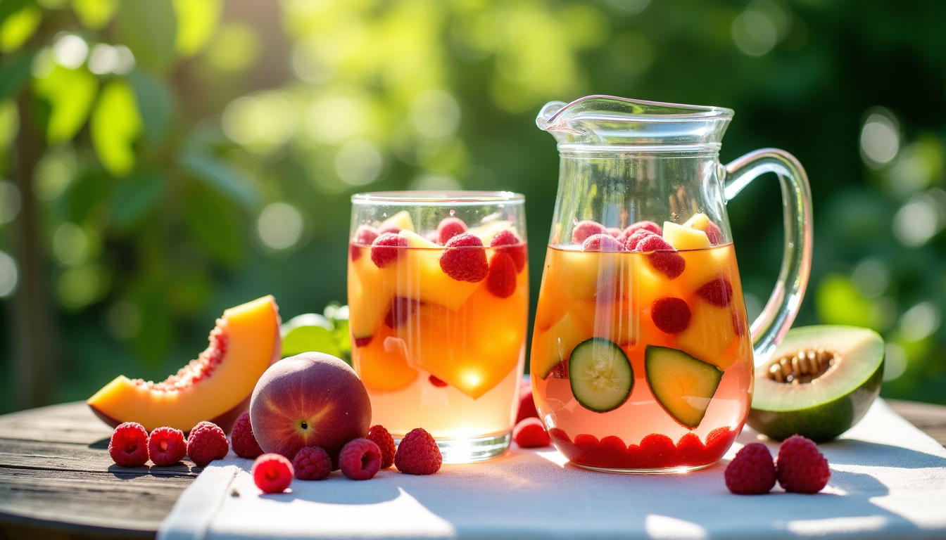 préparer des boissons maison délicieuses — par exemple, en été, profitez des pêches, des
