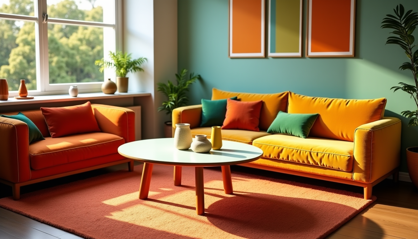 Illustration : formica, velours, teck, plastique vives (orange, vert), pastel, — choisir sa décoration facilement
