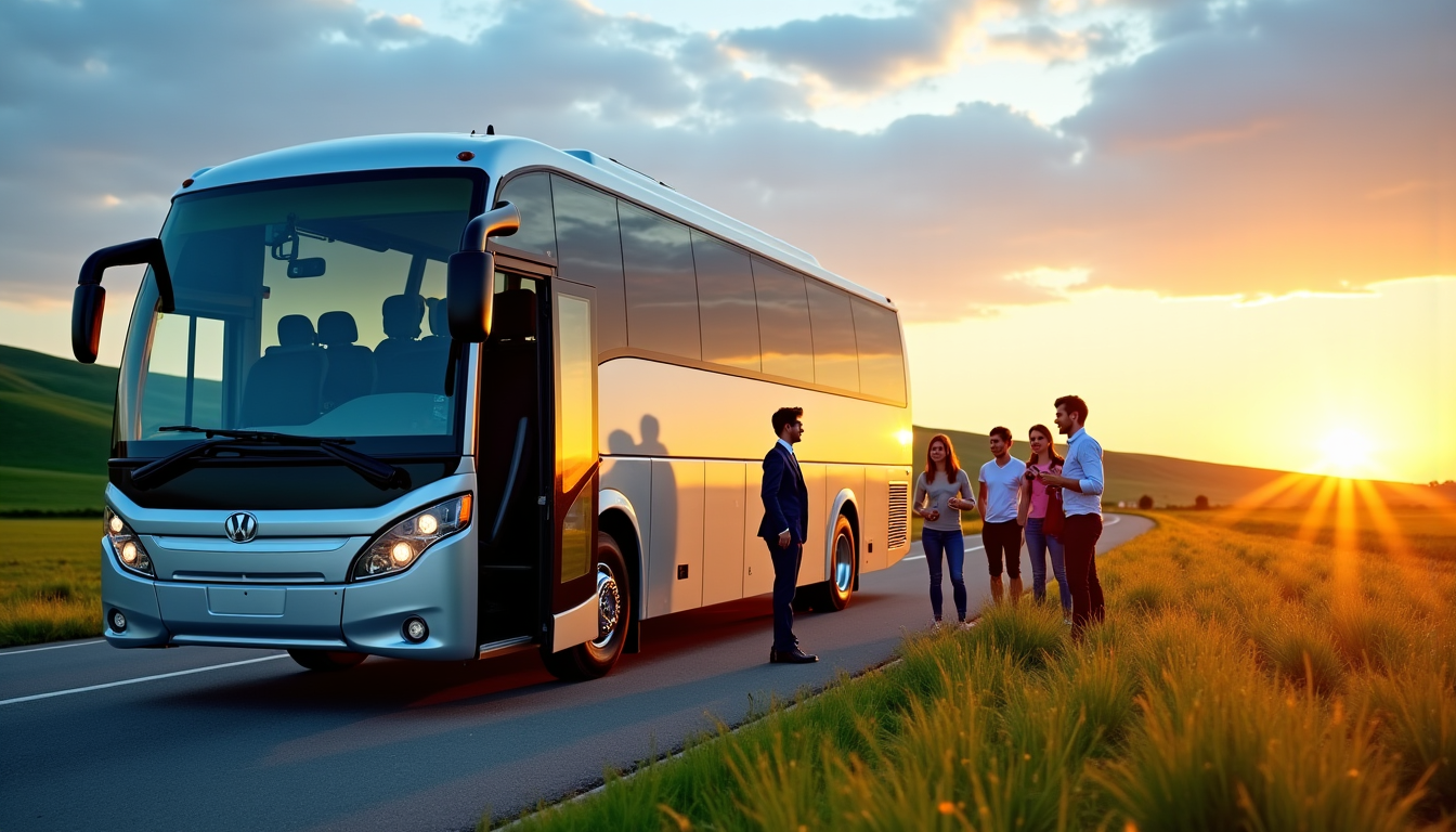 Illustration : au-delà du transport pur, la location de bus — location de bus avec chauffeur : la solution idéale pour vos sorties de groupe
