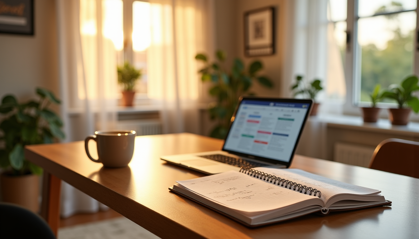 Illustration : la planification est la pierre angulaire d'une gestion — optimiser son temps à la maison