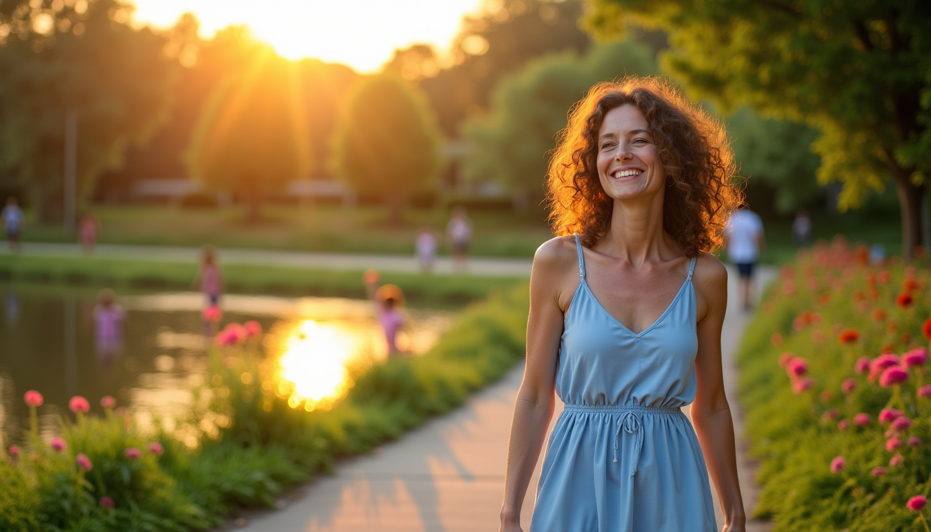 Illustration : omenade dans un parc, est également reconnu pour — améliorer son énergie