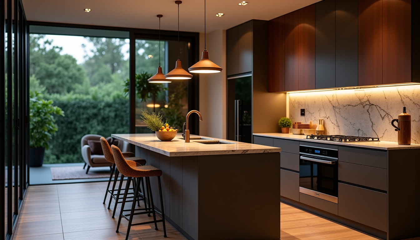 Illustration : pensez aussi à l'éclairage d'ambiance, qui peut être — bien aménager sa cuisine