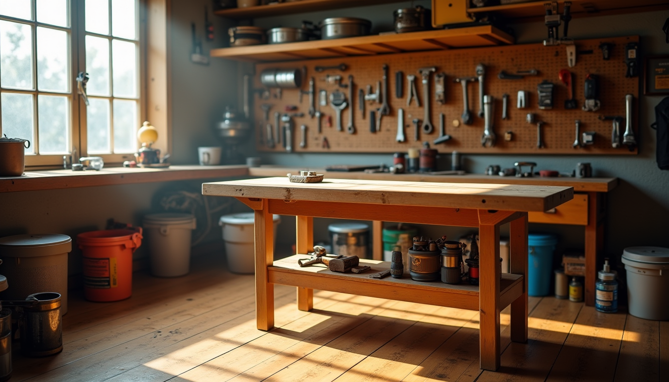 Illustration : un espace de travail bien rangé et une — astuces pour un bricolage réussi