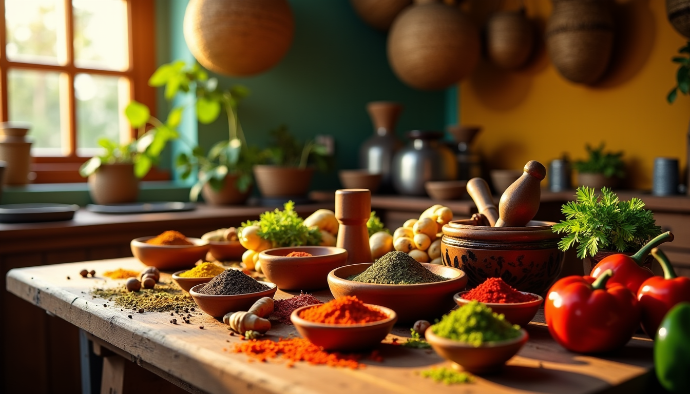 Illustration : rs africaines peuvent être concentrées et sublimées par — 7 saveurs africaines à explorer absolument en cuisine