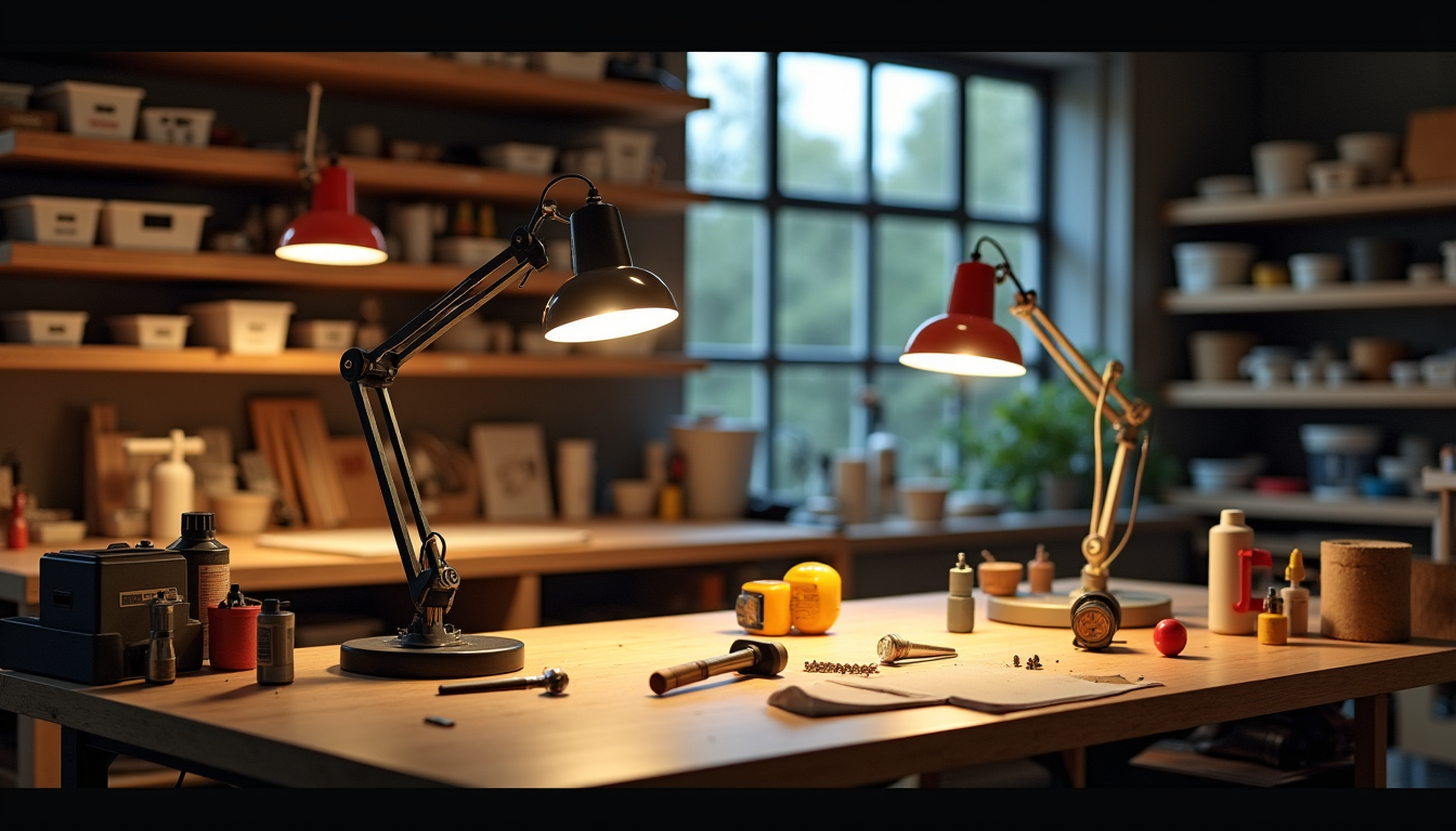 Illustration : pensez également à des lampes d'appoint orientables pour — aménagement malin : astuces pour un atelier de bricolage optimal