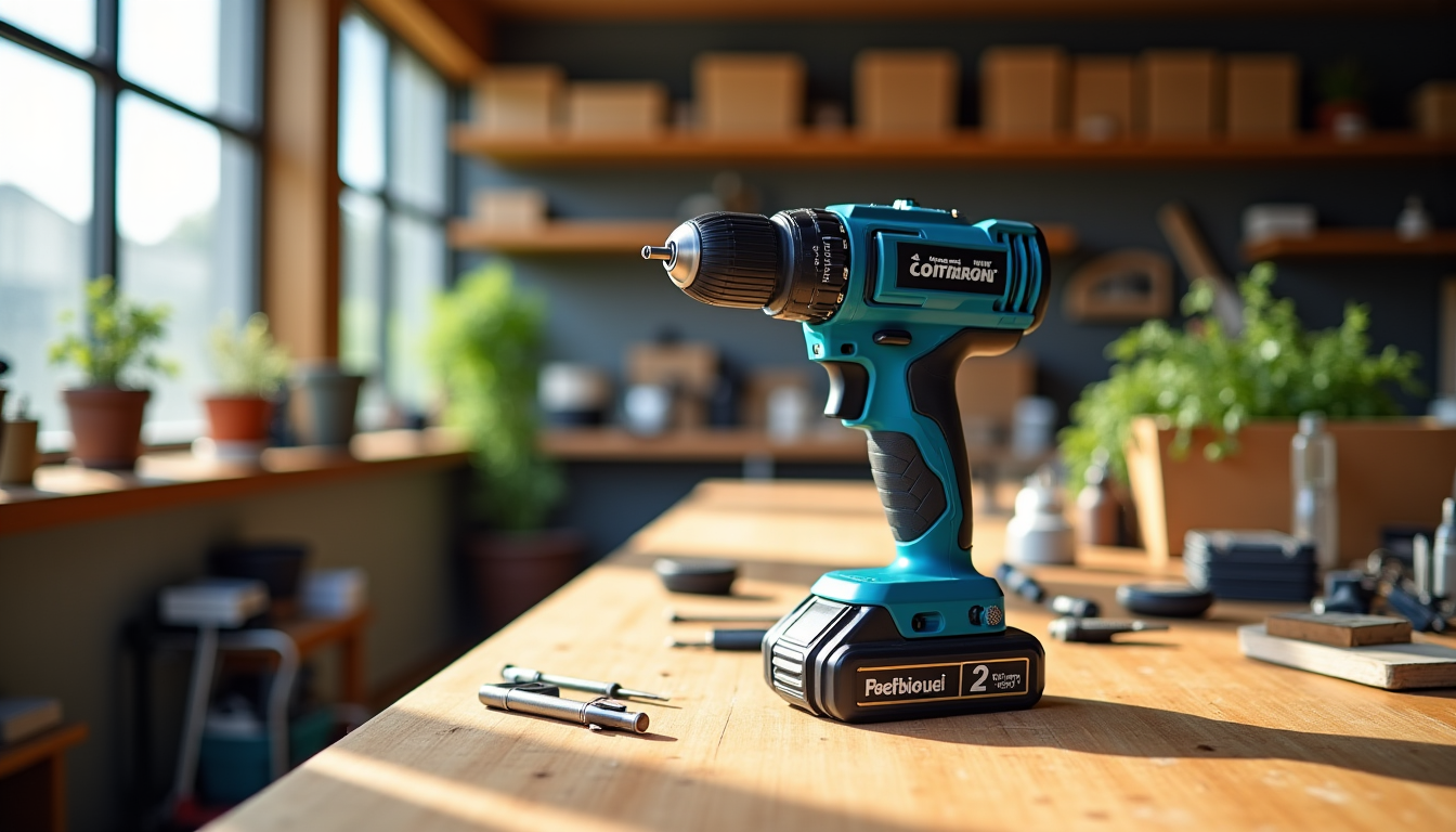 Illustration : une perceuse-visseuse sans fil est probablement l'un des — équipements indispensables pour débuter