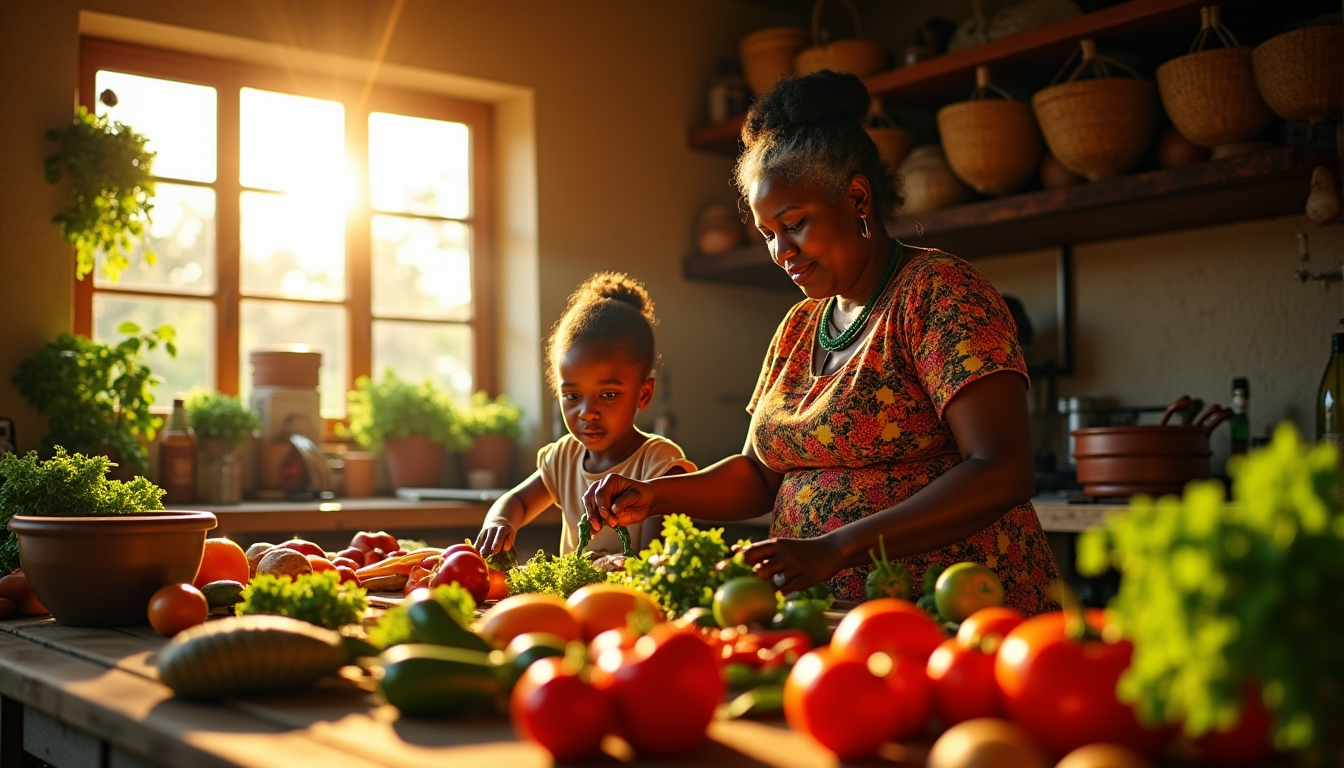 Illustration : ent transmises de génération en génération, sont le — la cuisine africaine est unique