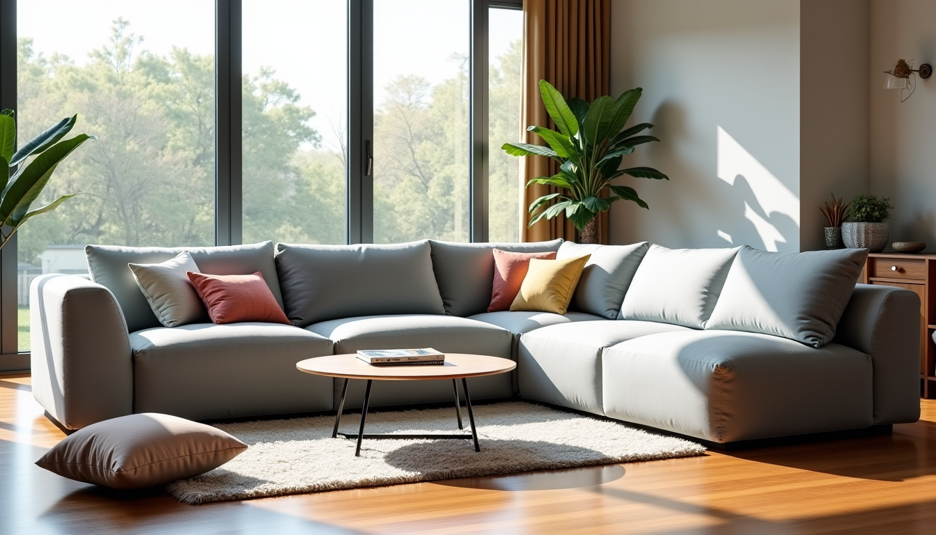 Illustration : pensez &eacute;galement &agrave; l'entretien. un canap&eacute; d&eacute;houssable et &mdash; canap&eacute; d'angle : comment choisir en focntion de son salon ?