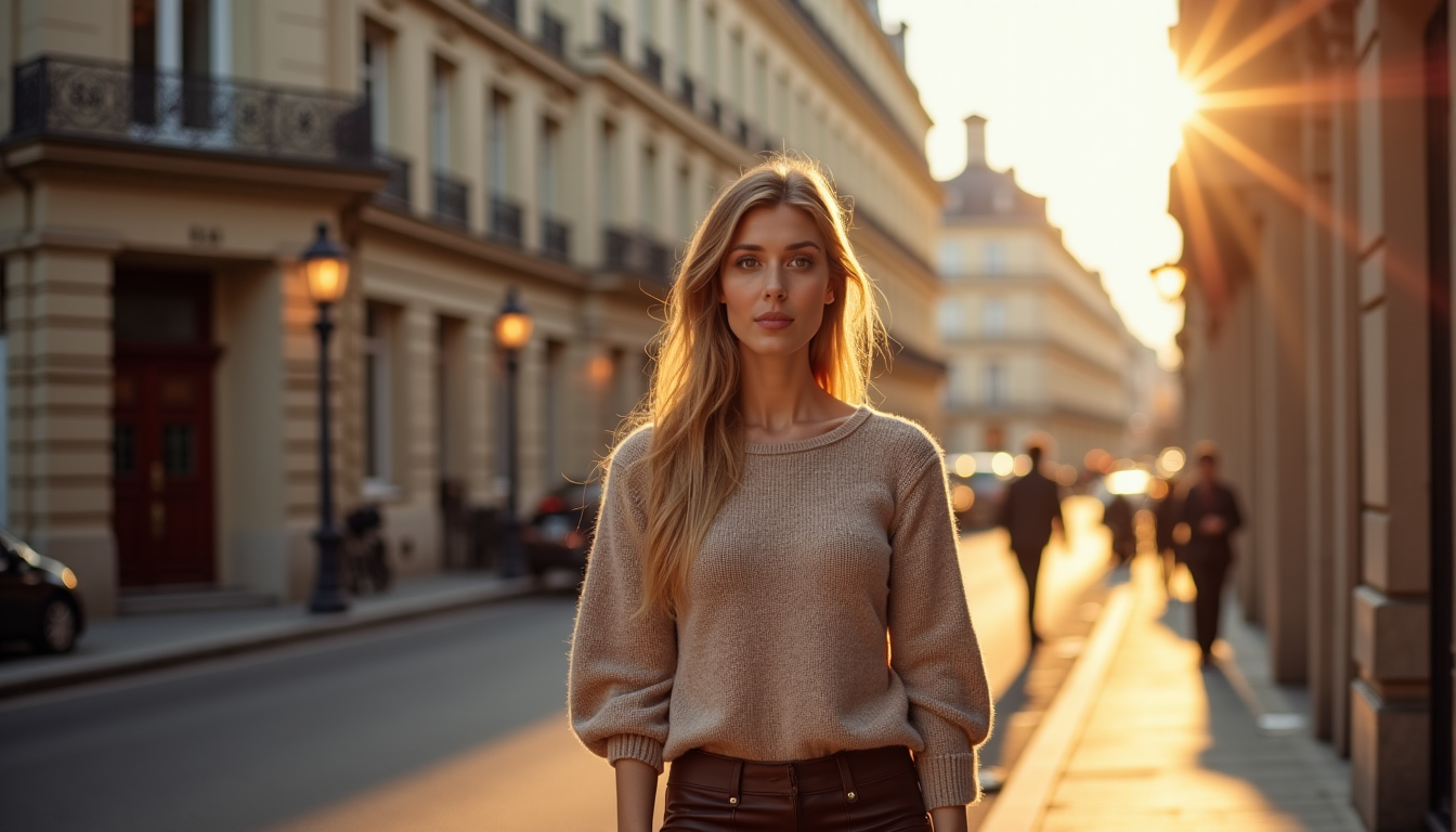 Illustration : jupe crayon pull en maille féminité confortable — style et simplicité : trouver l'équilibre parfait au quotidien