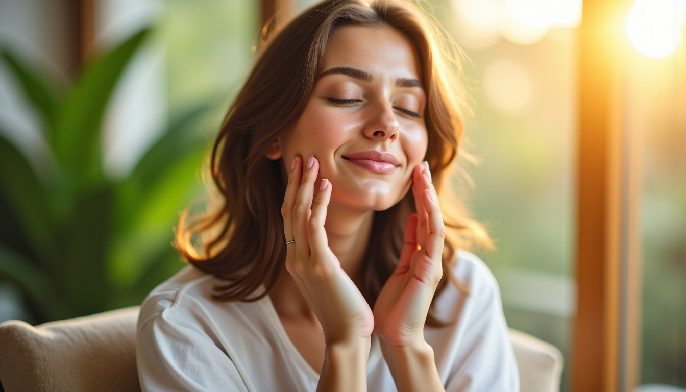 secrets de beauté et astuces bien-être pour une vie épanouie — massez doucement votre visage avec le bout de