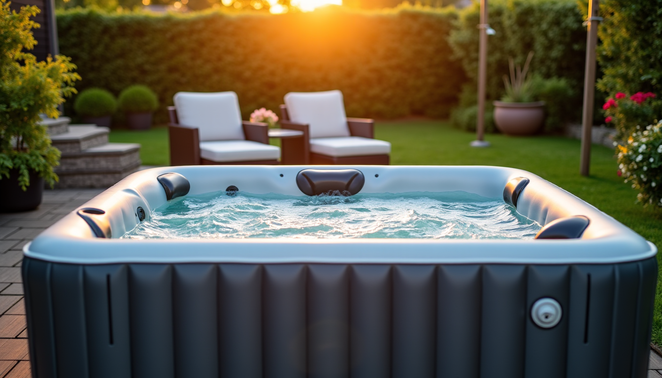 Illustration : icit&eacute;s des spas 4 places et leurs multiples &mdash; profitez d'un spa gonflable 4 places pour vos moments de d&eacute;tente