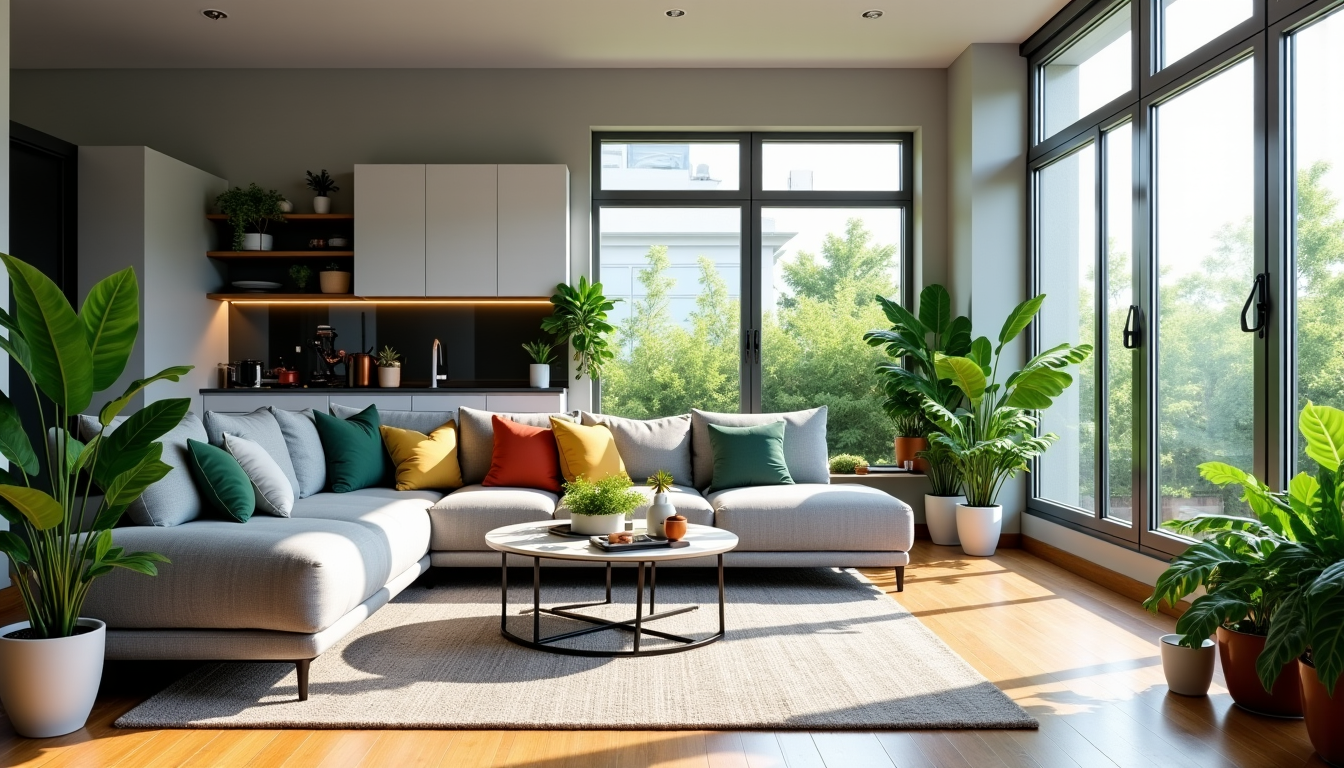 Illustration : les plantes vertes sont également des accessoires incontournables. — réinventer votre espace : astuces pour un salon moderne