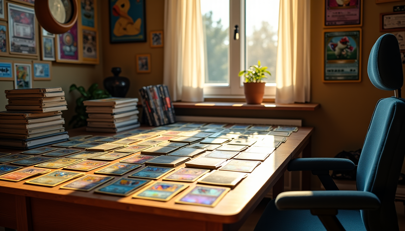 Illustration : au-delà des accessoires, l'environnement de stockage joue un — en savoir plus sur les cartes pokémon : guide complet pour collectionneurs