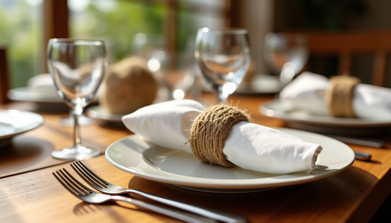 personnalisez votre table avec des ronds de serviette en jute — la personnalisation est au cœur de la tendance