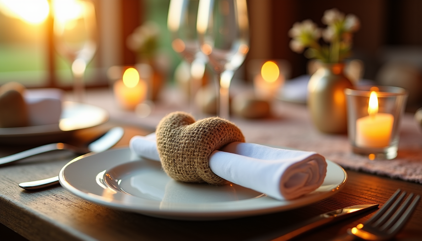 Illustration : certains modèles se déclinent en différentes formes, comme — personnalisez votre table avec des ronds de serviette en jute