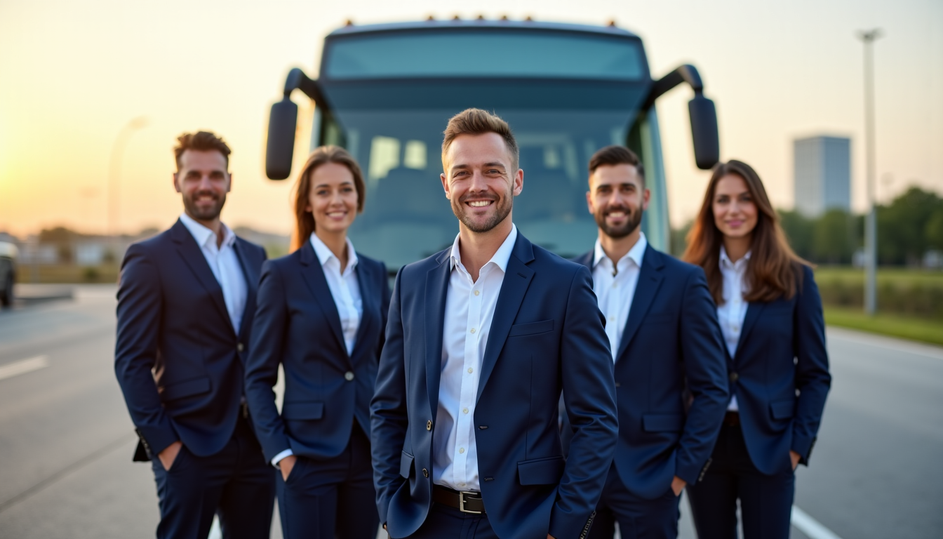 Illustration : périmentés, souvent soumis à des formations continues pour — voyagez sereinement avec la location de bus et de minibus avec chauffeur