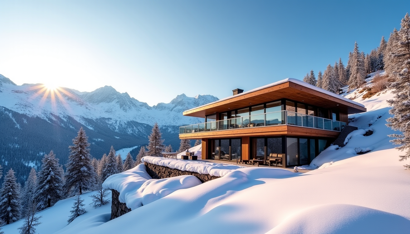 Illustration : demeures qui sont de véritables œuvres d'art, parfaitement — avenir pour l'immobilier de luxe à la montagne ?